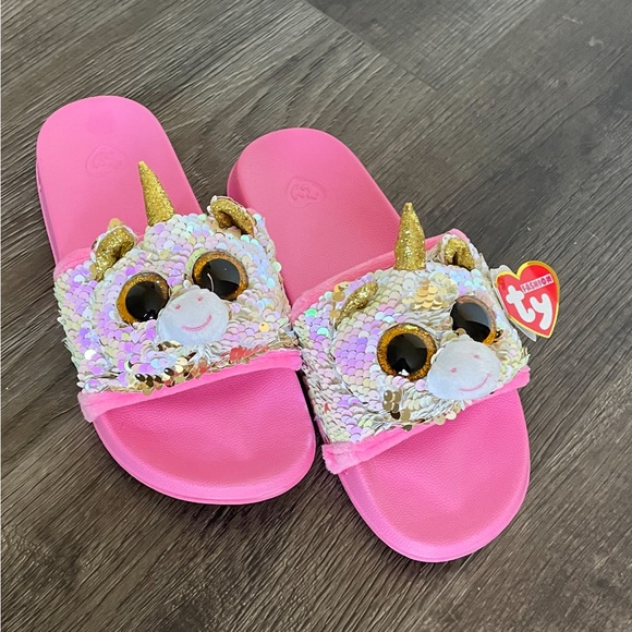 Ty Other - Girls Ty Unicorn slippers/slides size 4-6
